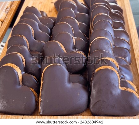 Heart shaped chocolate honey cookies  