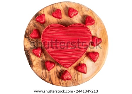 Heart shaped chocolates isolated on white background. Specially designed heart chocolate prepared for Valentine's Day