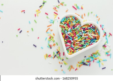 Heart Shaped Cookie Cutter With Candy Sprinkles