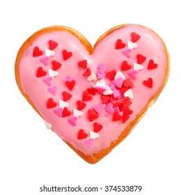 Heart Shaped Donut Isolated