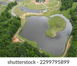 Heart shaped fishing pond in beautiful clayton county 