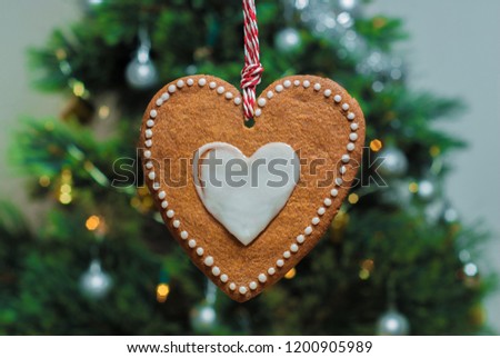 Similar – Image, Stock Photo Gingerbread hearts with the inscription ” I love you “