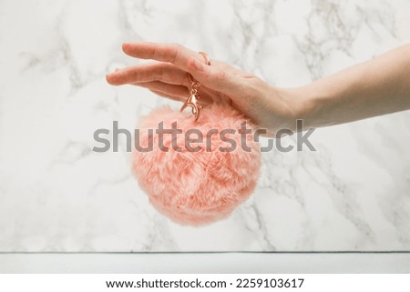 heart shaped keychain , pink,hand