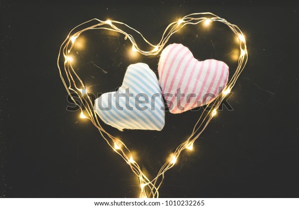 Heart Shaped Led Lights Garland Two Stock Image Download Now