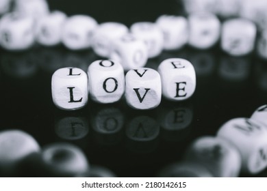 Heart Shaped Letter Beads Love