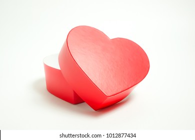 Heart shaped present. white background