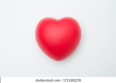 Heart Shaped Squeeze Ball For Hand Muscle Exercise On White Background