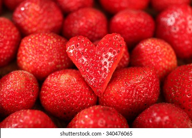 A heart shaped strawberry 
