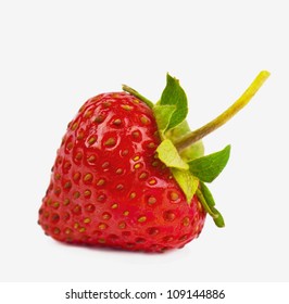 heart shaped strawberry isolated on a white background