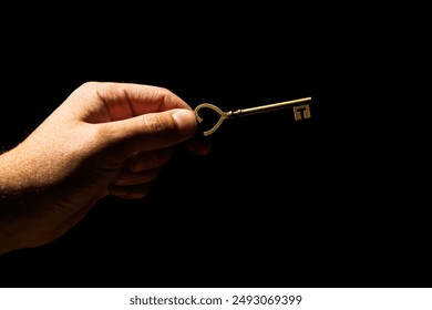 Heart Shaped Vintage Skeleton Key in Hand - Powered by Shutterstock