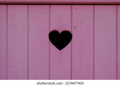 Heart Sign Pink Wooden Wall Fence Texture For Background Wood Planks Facade