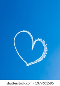 Heart Skywriting In Blue Sky