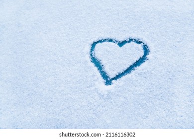 Heart Snow Drawing Heart Winter Close Stock Photo 2116116302 | Shutterstock