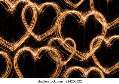 Heart Sparkler Firework Background