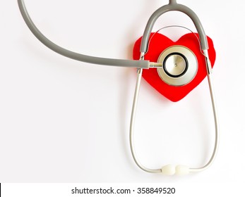 Heart with stethoscope, Heart healthy concept
