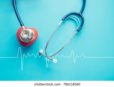 Heart Stethoscopeheartbeat Linehealthcare Concept Stock Photo 786118360 ...