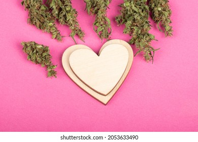 heart symbol love and marijuana concept, greeting valentine for dab stoner.