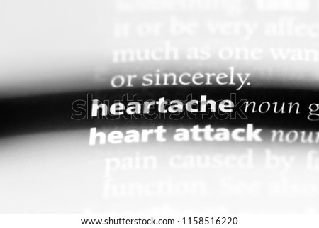 heartache word in a dictionary. heartache concept.