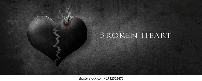 Heartbreak Concept With Broken Heart. Separation And Divorce.