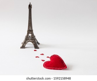 Hearts Poster On Effel Tower Background Stock Photo 1592158948 ...