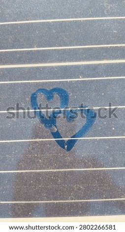 Heartshape design on solar panel, dust on solar panel 
