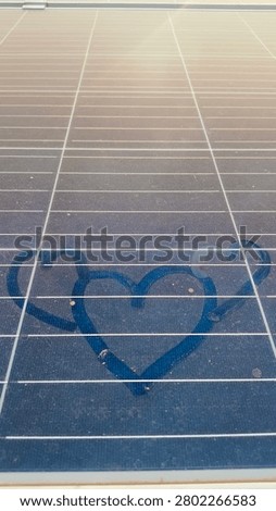 Heartshape design on solar panel, dust on solar panel 