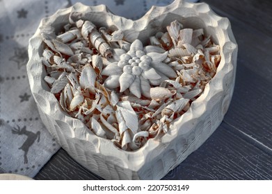 Heart-shaped Bowl Containing Swiss Pine Shavings