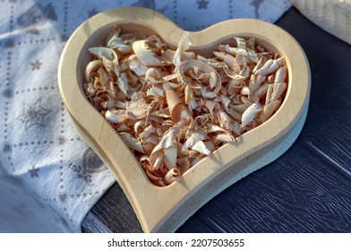 Heart-shaped Bowl Containing Swiss Pine Shavings