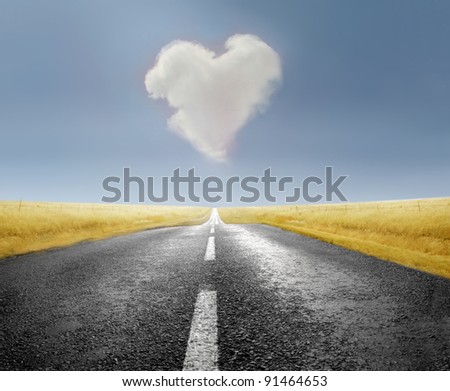 Image, Stock Photo Heart on asphalt Asphalt