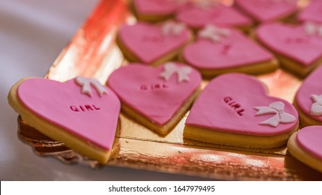 Heart-shaped Cookies For The Gender Revelation Party