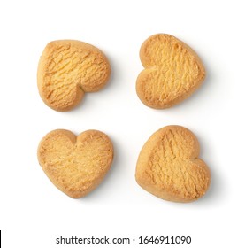 Heart-shaped cookies isolated on white background - Powered by Shutterstock