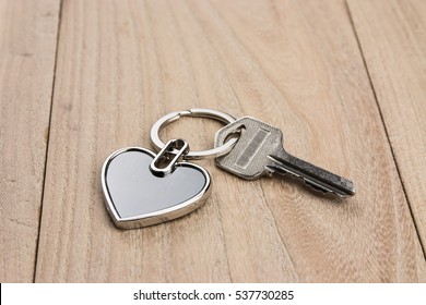 Heart-shaped keys in the wood