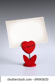 Heart-shaped Photo Holder Saying I Love You Holding Photo