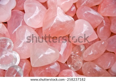 Heart-shaped rose quartz, hard but heartily