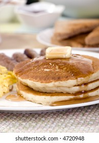 Pancakes Scrambled Egg Sausage Stock Photos Images Photography Shutterstock