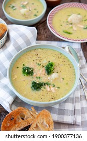 Hearty Broccoli Cauliflower Soup, Closeup View