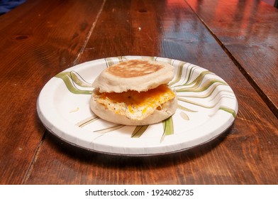 A Hearty Egg And Cheese English Muffin Breakfast Sandwich