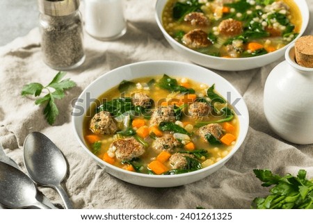Hearty Homemade Italian Wedding Soup with Spinach and Meatballs
