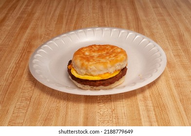 Hearty Sausage Egg And Cheese Biscuit Breakfast Sandwich