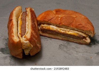 Hearty Sausage Egg And Cheese Biscuit Breakfast Sandwich