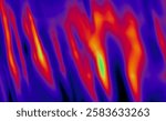 Heat map abstract gradient background. Neon blue and green with red and orange colors.