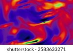 Heat map abstract gradient background. Neon blue and green with red and orange colors.