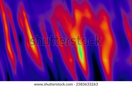 Heat map abstract gradient background. Neon blue and green with red and orange colors.
