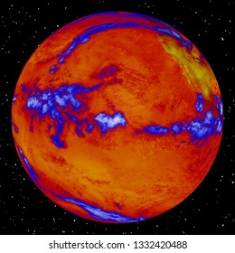 Heat Map Of The Earth. Thermal Map. Global Warming Concept.  Elements Of This Image Furnished By NASA.