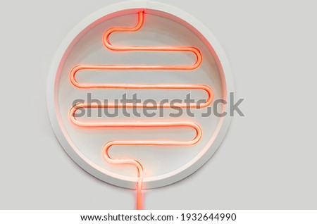 Image, Stock Photo heater with red hot pipe on white background