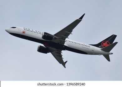 Heathrow Airport, London / UK - March 10 2019: A Boeing 737 Max 8 Takes Off From Heathrow Airport Days Before The New Aircraft Type Is Grounded. 