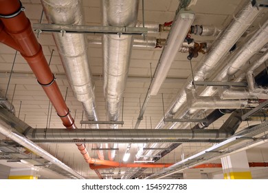 Heating Cooling Pipes Electrical Cables Suspended Stock Photo ...