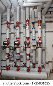 
Heating System With Boiler And Pipes In A Large Building