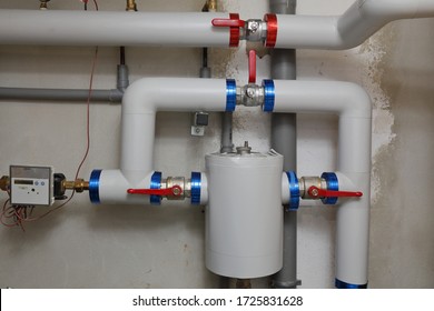 
Heating System With Boiler And Pipes In A Large Building