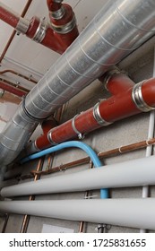 
Heating System With Boiler And Pipes In A Large Building